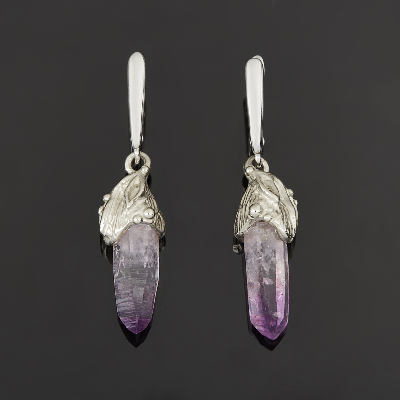 Серьги аметист Бразилия (нейзильбер посеребр.)