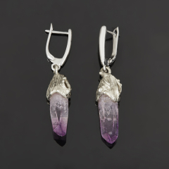 Серьги аметист Бразилия (нейзильбер посеребр.)