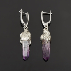 Серьги аметист Бразилия (нейзильбер посеребр.)