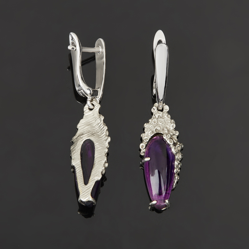 Серьги аметист Бразилия (нейзильбер посеребр.)