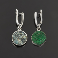 Серьги гранат уваровит (дублет) Россия (нейзильбер посеребр.)