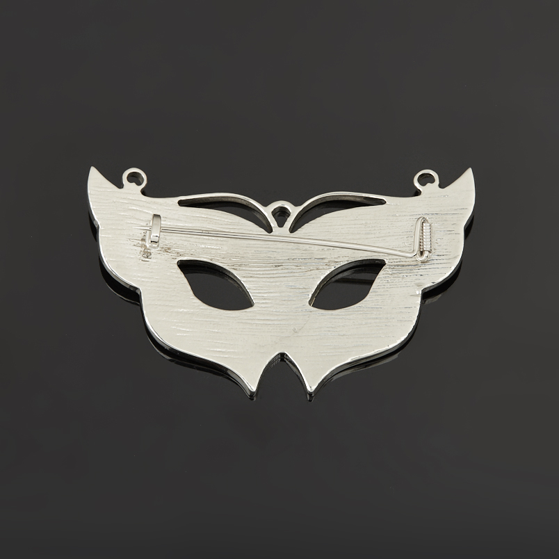 Брошь микс бирюза, кахолонг (нейзильбер)