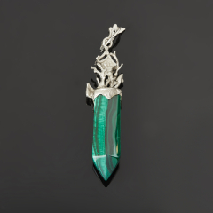Кулон малахит Конго (нейзильбер) огранка 8 см