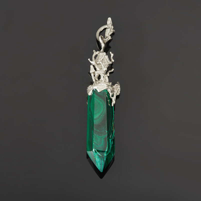 Кулон малахит Конго (нейзильбер) огранка 8&nbsp;см