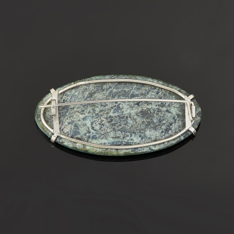 Брошь хризоколла (дублет) Россия (нейзильбер)