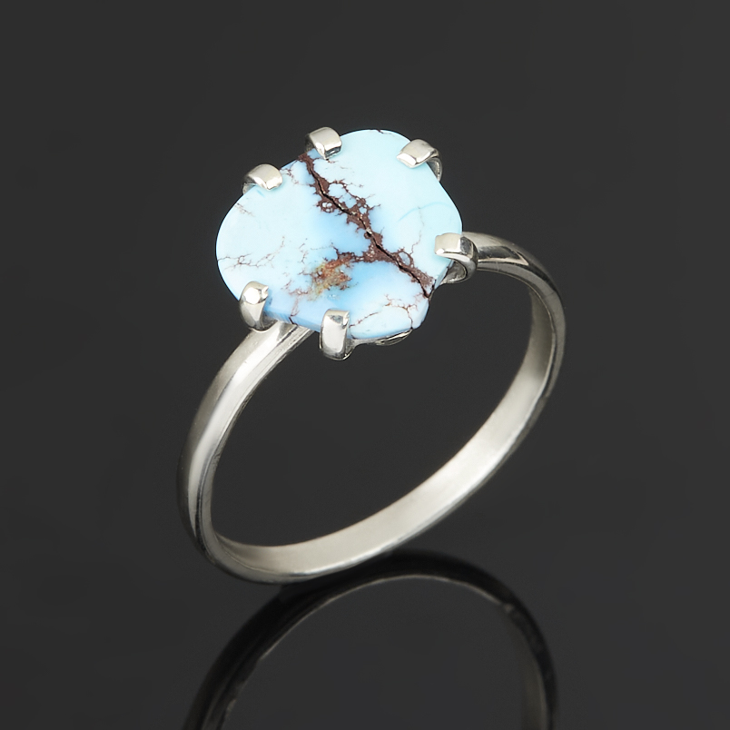 Кольцо бирюза Казахстан (нейзильбер) размер 18