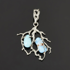 Кулон бирюза Казахстан (нейзильбер) 4,5 см