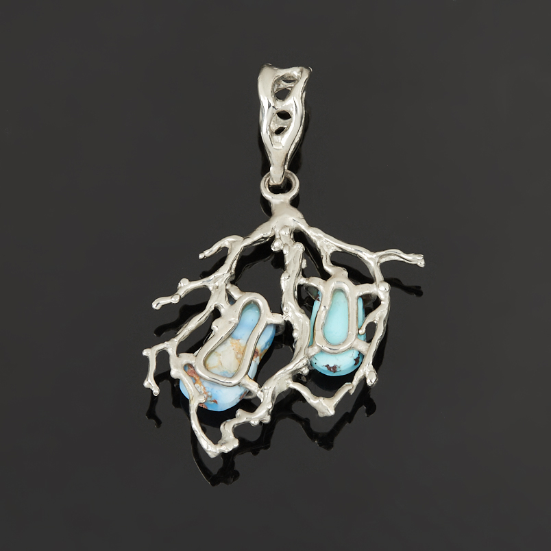 Кулон бирюза Казахстан (нейзильбер) 4,5&nbsp;см