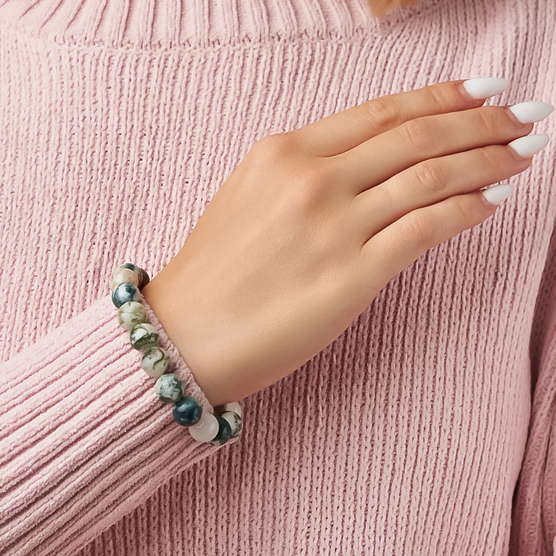 Браслет агат древесный Индия 10&nbsp;мм 18&nbsp;см