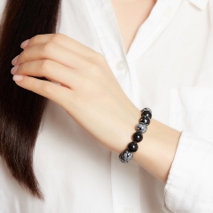 Браслет обсидиан снежный США 10 мм 17 см