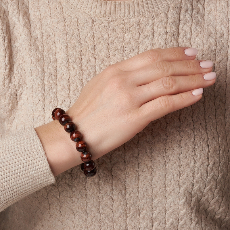 Браслет бычий глаз ЮАР 12 мм 19 см