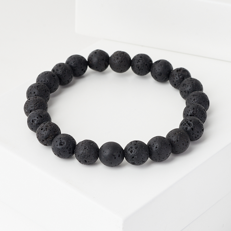 Браслет вулканическая лава Бразилия 8&nbsp;мм 18&nbsp;см