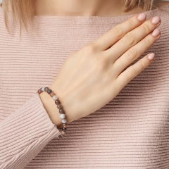 Браслет агат серый Ботсвана 6 мм 18 см