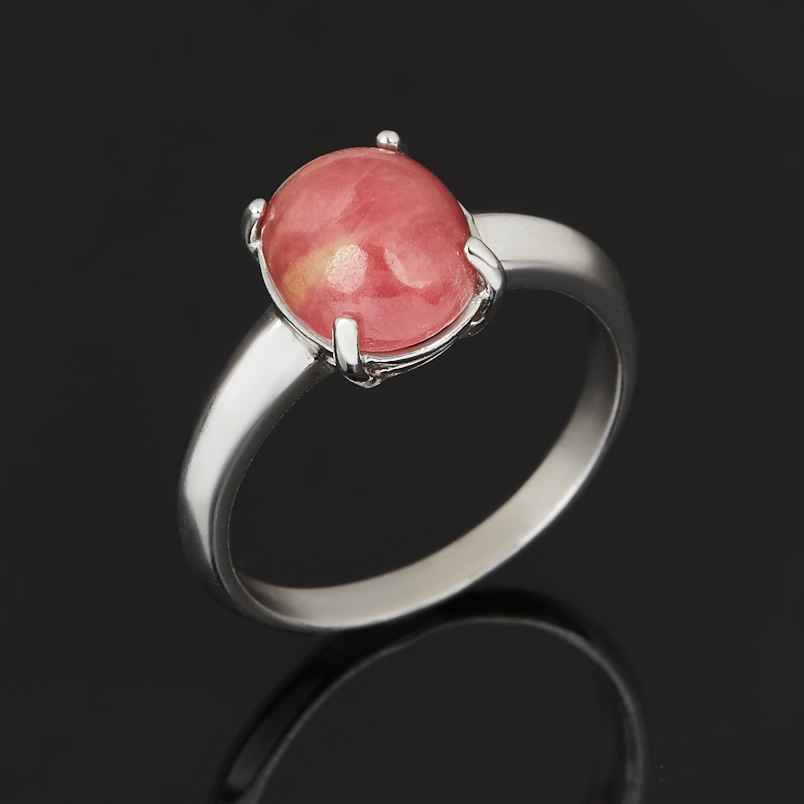 Кольцо родонит Россия (серебро 925 пр. родир. бел.) размер 18,5