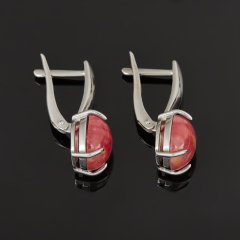 Серьги родонит Россия (серебро 925 пр. родир. бел.)