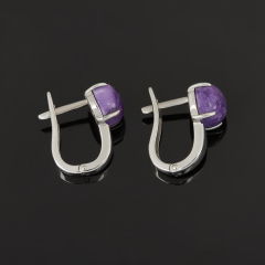 Серьги чароит Россия (серебро 925 пр. родир. бел.)