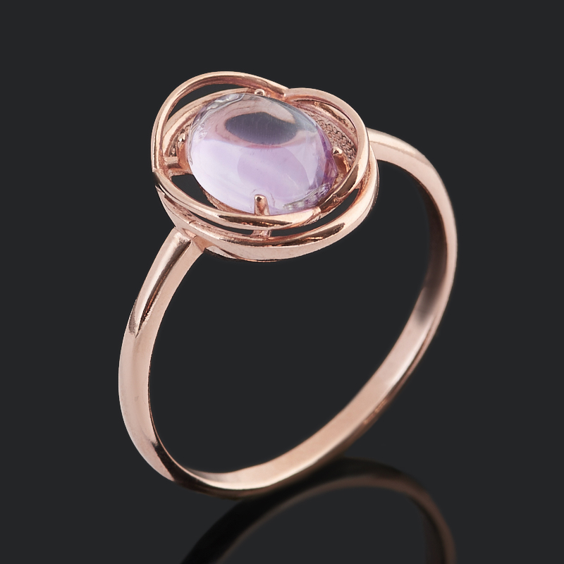 Кольцо аметист Бразилия (серебро 925 пр. позолота) размер 19