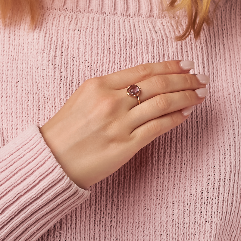 Кольцо аметист Бразилия (серебро 925 пр. позолота) размер 19