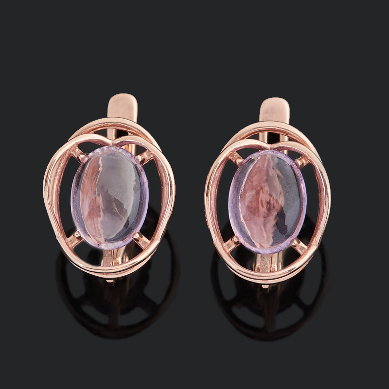 Серьги аметист Бразилия (серебро 925 пр. позолота)