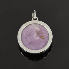 Кулон чароит Россия (серебро 925 пр. родир. бел.) круг