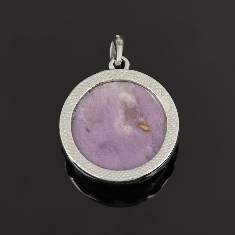 Кулон чароит Россия (серебро 925 пр. родир. бел.) круг