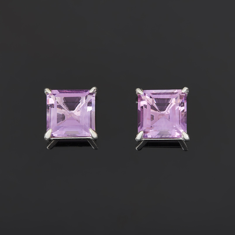 Серьги аметист Бразилия (серебро 925 пр. родир. бел.) пуссеты