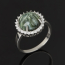 Кольцо клинохлор (серафинит) Россия (серебро 925 пр. родир. бел.) размер 19,5