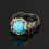 Кольцо бирюза США (серебро 925 пр. позолота, родир. черн.) размер 17,5