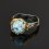 Кольцо бирюза Казахстан (серебро 925 пр. родир. черн. позолота) размер 18,5