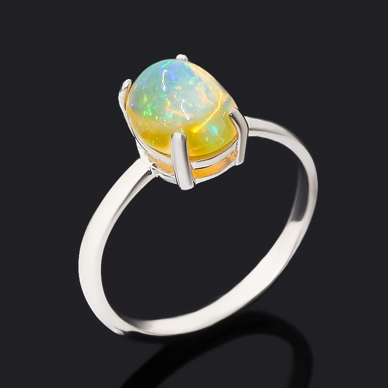 Кольцо опал благородный желтый Эфиопия (серебро 925 пр.) размер 17,5
