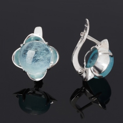 Серьги аквамарин Россия (серебро 925 пр.)