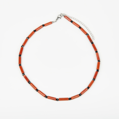 Бусы микс агат, яшма (сталь хир.) 42 см (+7 см)