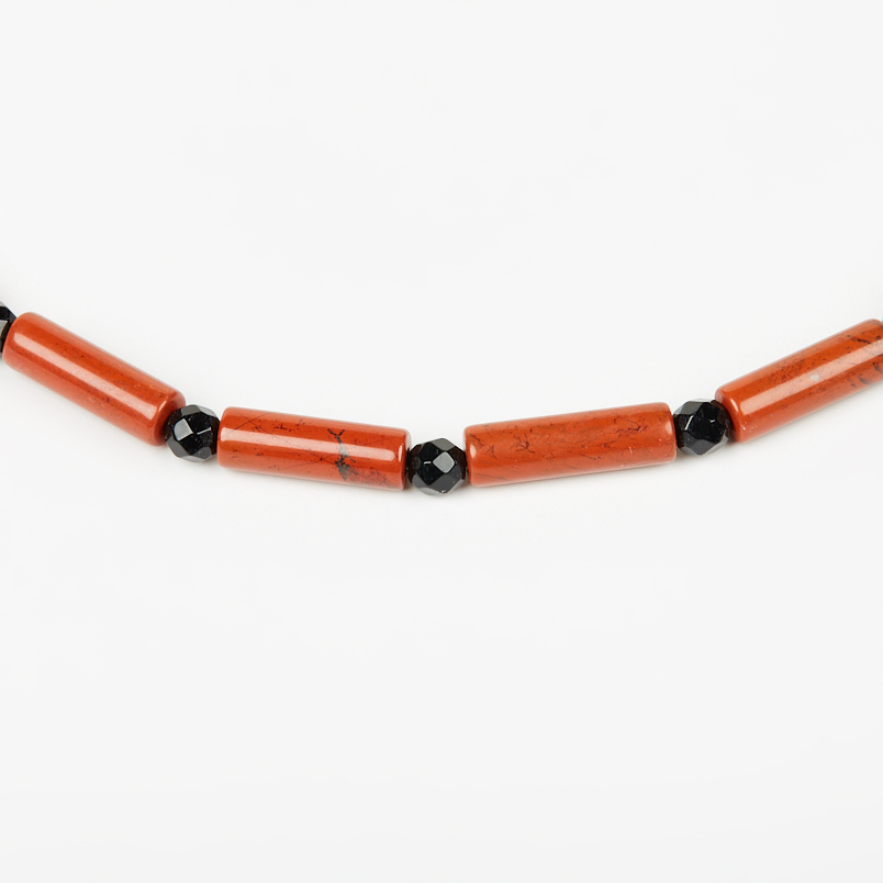 Бусы микс агат, яшма (сталь хир.) 42&nbsp;см (+7&nbsp;см)