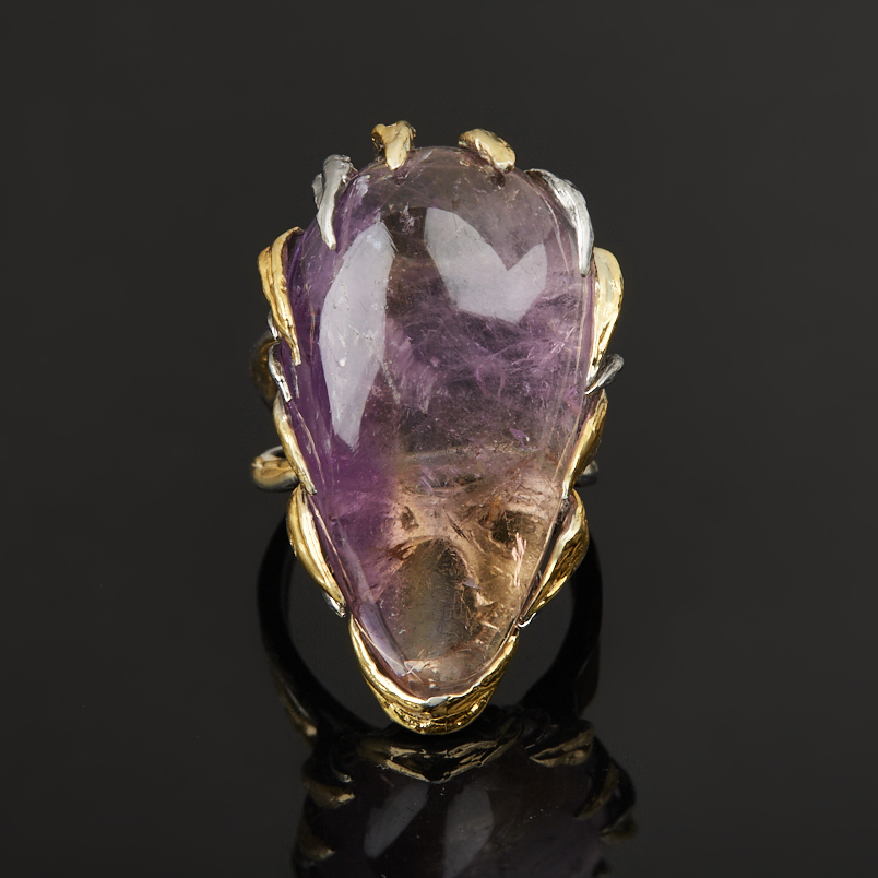 Кольцо аметрин Бразилия (серебро 925 пр. позолота, родир. сер.) размер 17,5