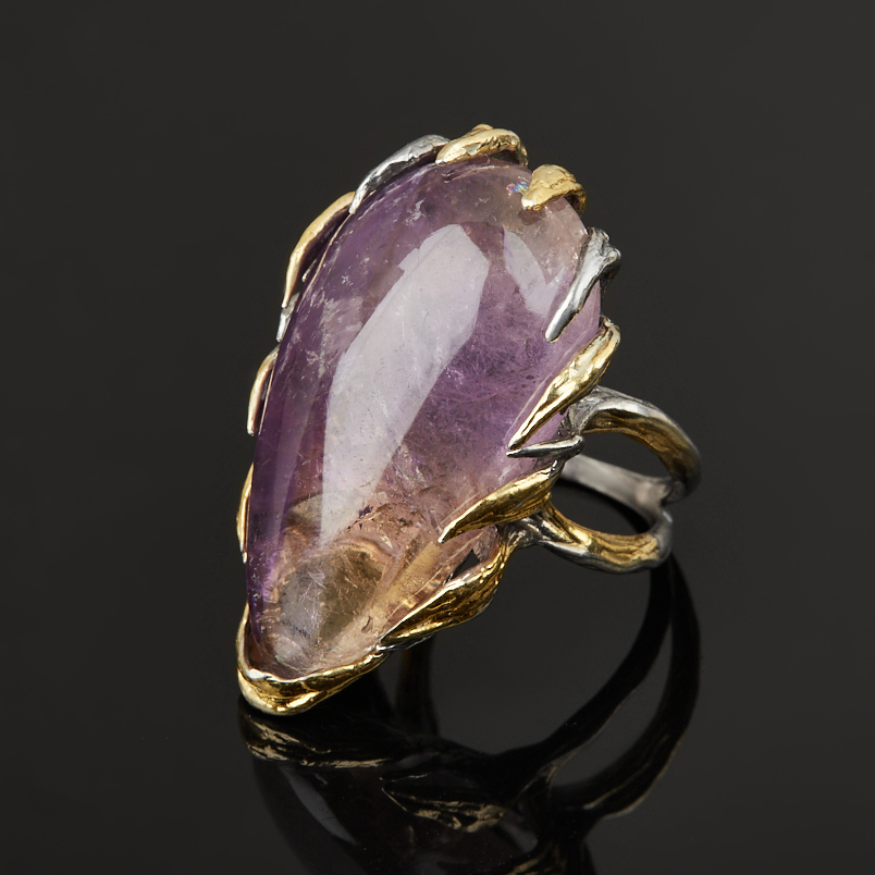 Кольцо аметрин Бразилия (серебро 925 пр. позолота, родир. сер.) размер 17,5