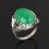 Кольцо жадеит Россия (серебро 925 пр. оксидир.) размер 17,5