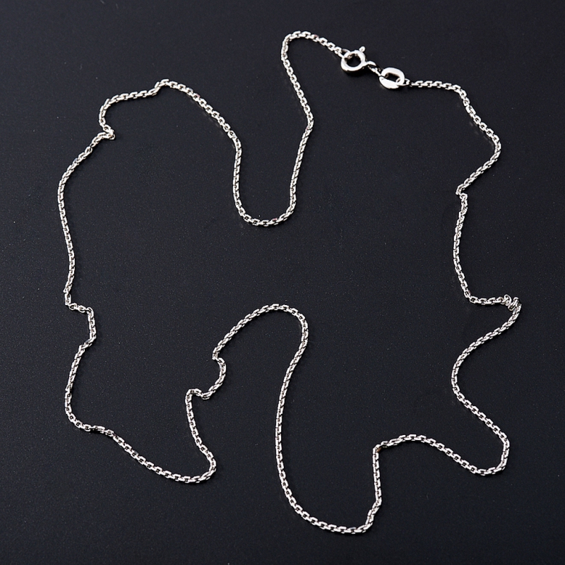 Цепь (серебро 925 пр. родир. бел.) полновесная якорь 55 см Россия