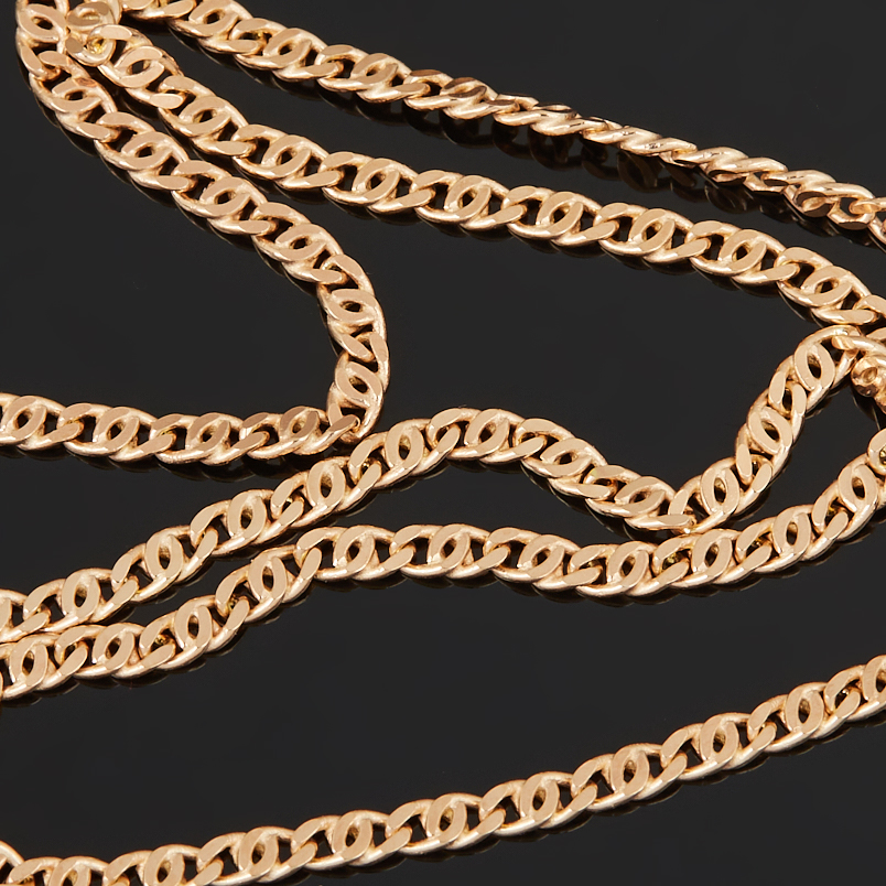 Цепь (серебро 925 пр. позолота) полновесная птичий глаз 50 см Россия