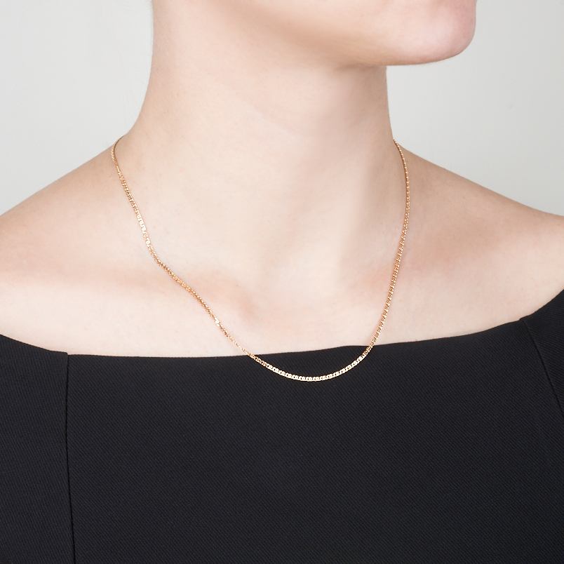 Цепь (серебро 925 пр. позолота) полновесная птичий глаз 50&nbsp;см Россия