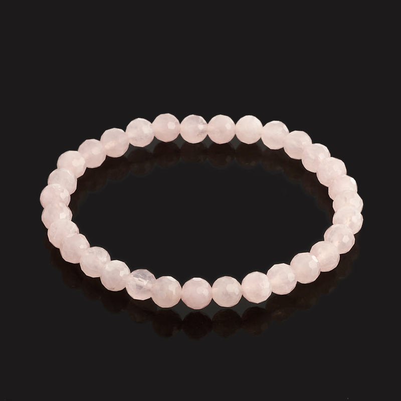 Браслет розовый кварц Мадагаскар огранка 6 мм 18 см