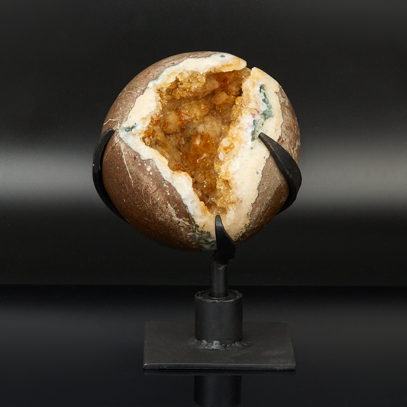 Друза цитрин Бразилия 12-16&nbsp;см (на подставке)