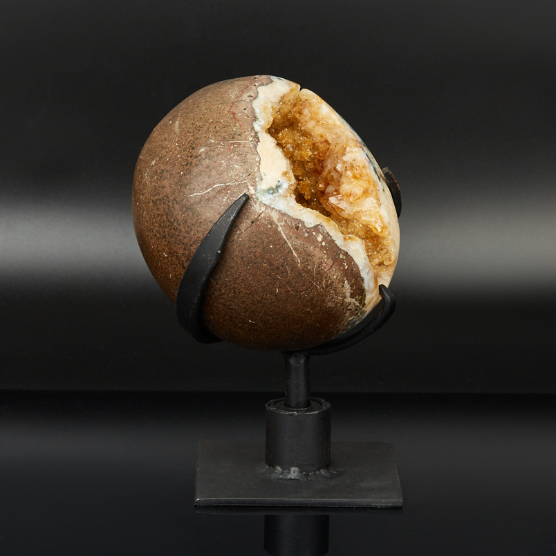 Друза цитрин Бразилия 12-16&nbsp;см (на подставке)