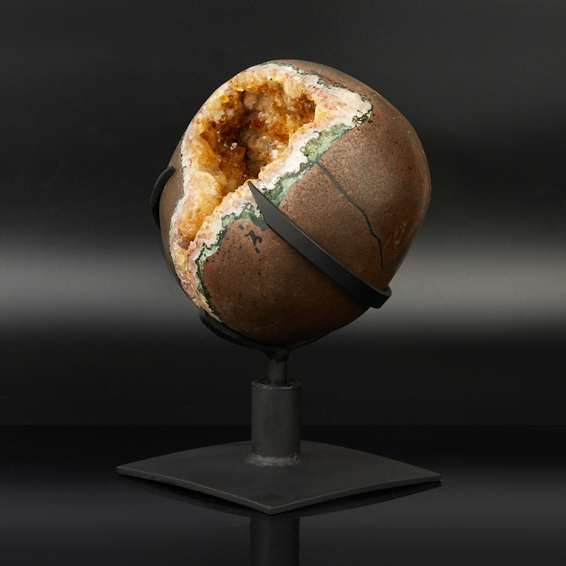 Друза цитрин Бразилия 16-20&nbsp;см (на подставке)