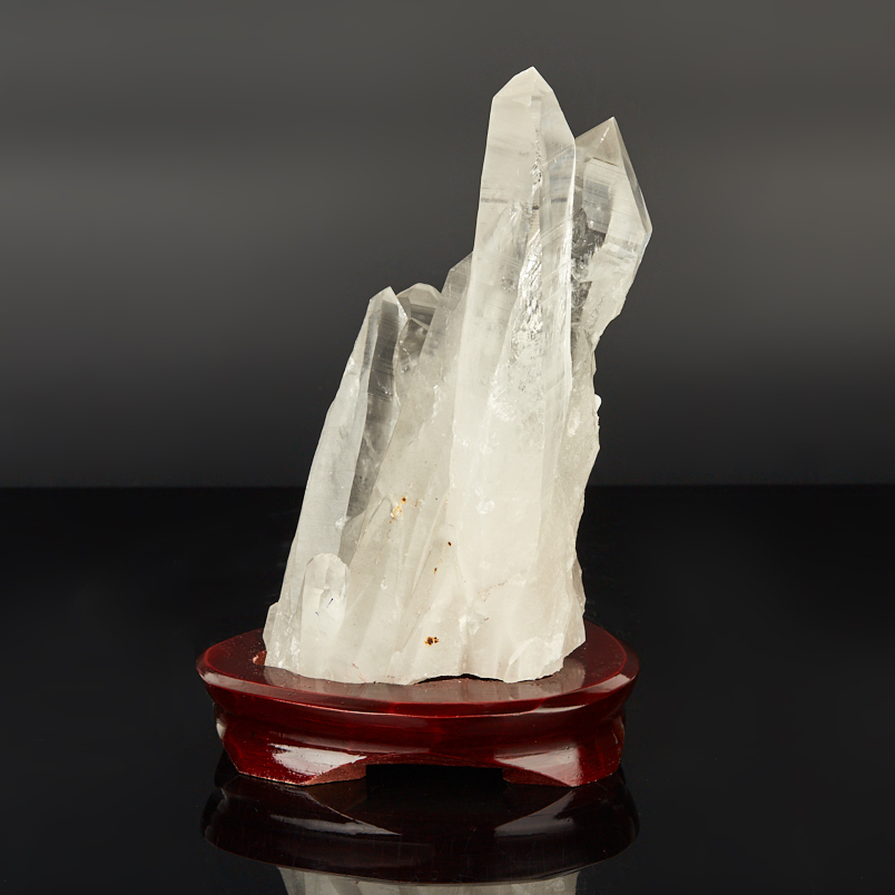 Кристалл кварц лемурийский Бразилия 16-20&nbsp;см (сросток, на подставке)