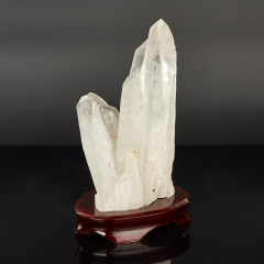 Кристалл кварц лемурийский Бразилия 16-20 см (сросток, на подставке)