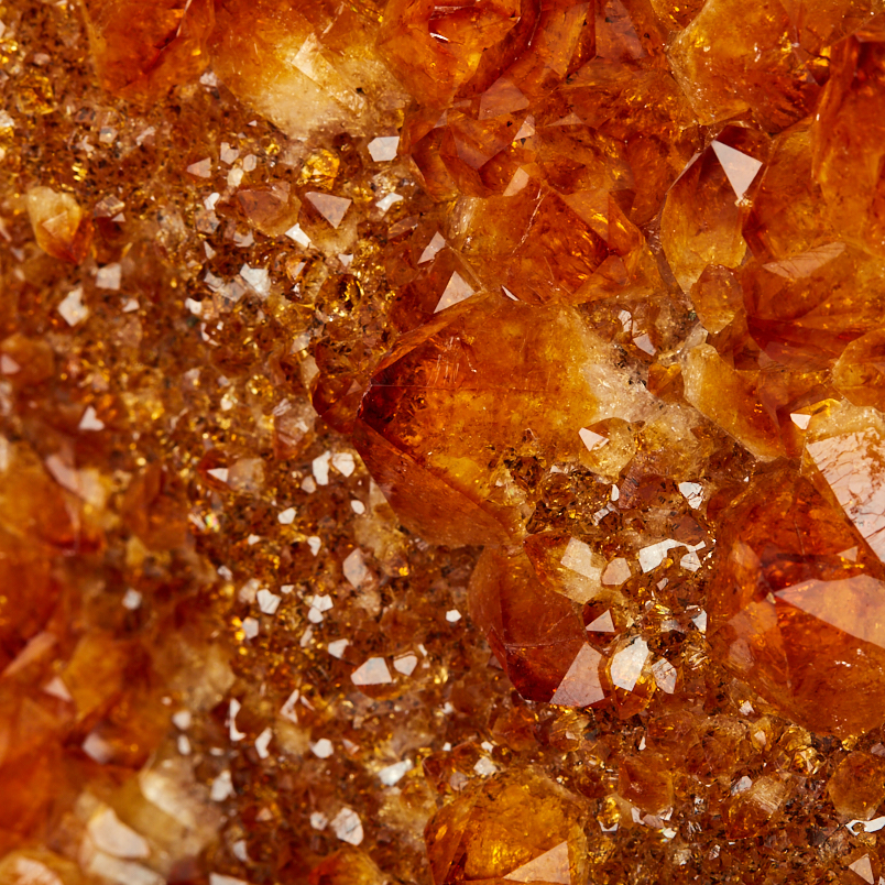 Друза цитрин Бразилия от 20&nbsp;см (на подставке)