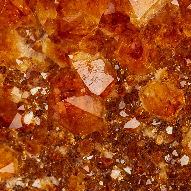 Друза цитрин Бразилия от 20&nbsp;см (на подставке)