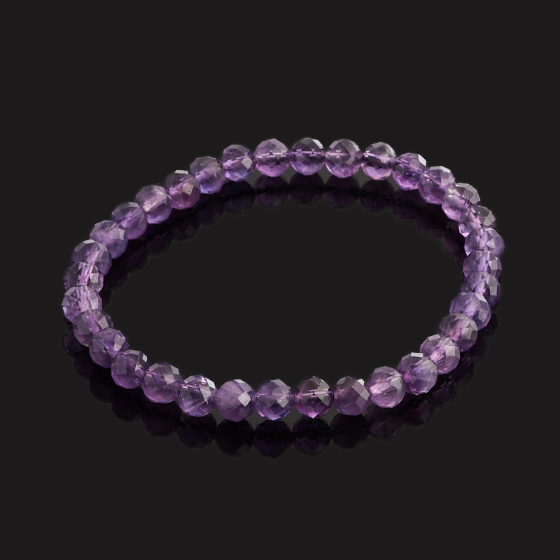 Браслет аметист Бразилия огранка 6&nbsp;мм 18&nbsp;см