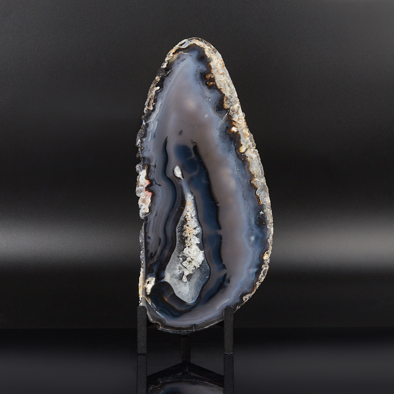 Срез агат серый Бразилия от 20 см (на подставке)