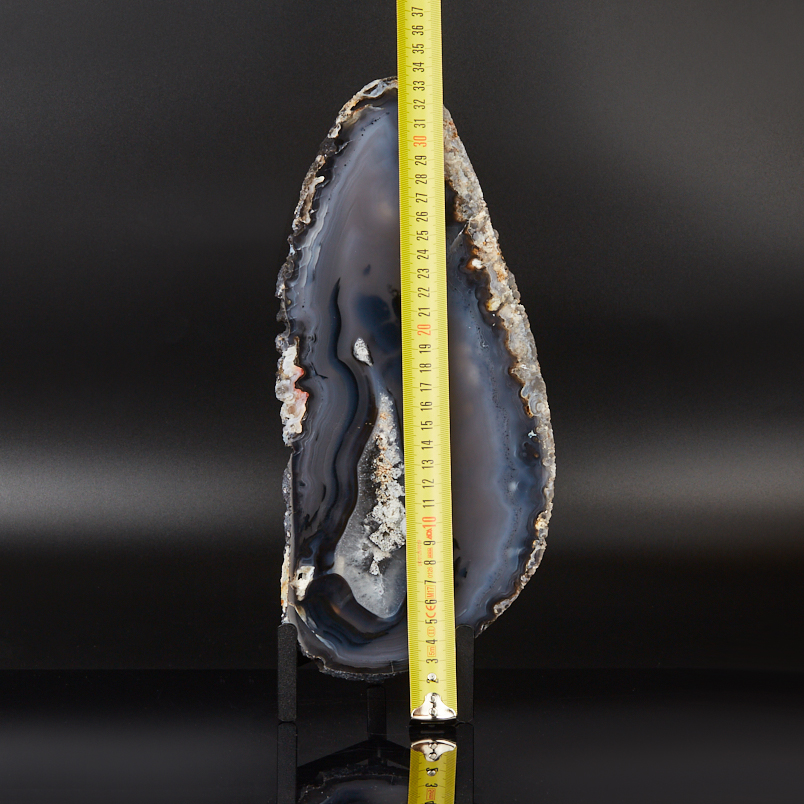 Срез агат серый Бразилия от 20 см (на подставке)